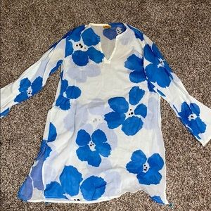 Blue floral cover up